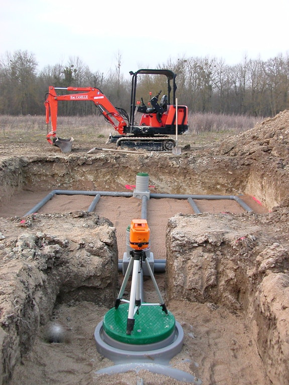 Tranchée de terrassement en cours de réalisation